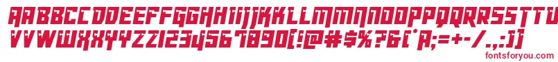 Czcionka Dangerbotcond – czerwone czcionki na białym tle