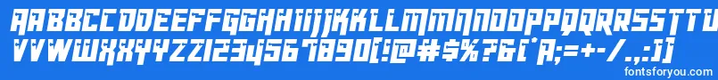 Dangerbotcond Font – White Fonts on Blue Background