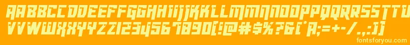Dangerbotcond Font – Yellow Fonts on Orange Background