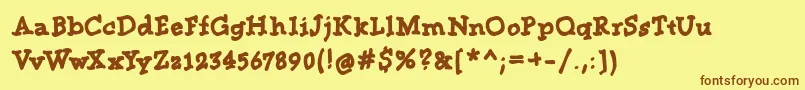 Betofm Font – Brown Fonts on Yellow Background