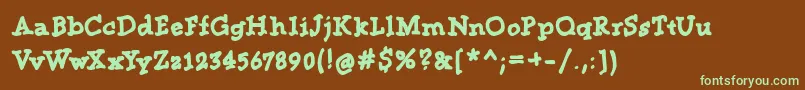 Betofm Font – Green Fonts on Brown Background