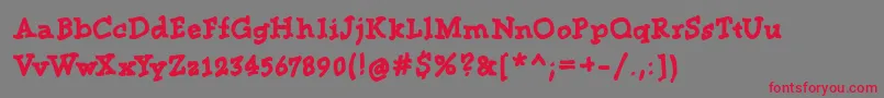 Betofm Font – Red Fonts on Gray Background