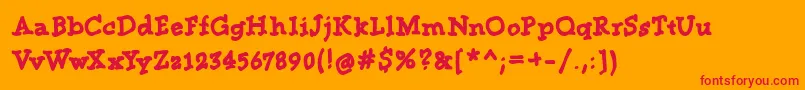 Betofm Font – Red Fonts on Orange Background