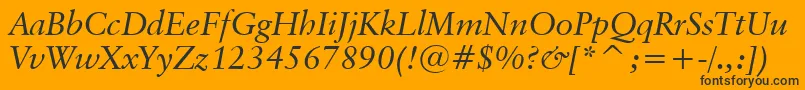 ClassicalGaramondItalicBt Font – Black Fonts on Orange Background