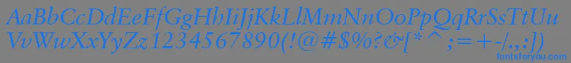 ClassicalGaramondItalicBt Font – Blue Fonts on Gray Background
