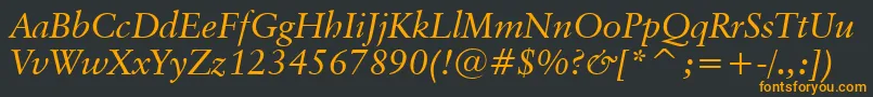 ClassicalGaramondItalicBt Font – Orange Fonts on Black Background