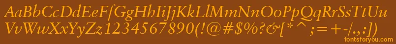 Шрифт ClassicalGaramondItalicBt – оранжевые шрифты на коричневом фоне
