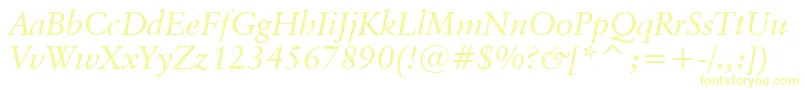 ClassicalGaramondItalicBt Font – Yellow Fonts on White Background