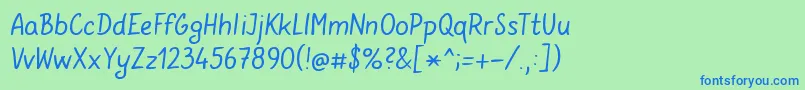 GunnymarV36 Font – Blue Fonts on Green Background