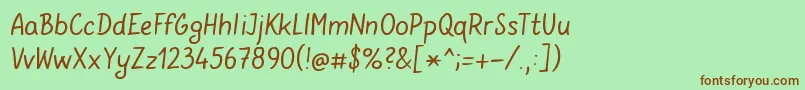 GunnymarV36 Font – Brown Fonts on Green Background