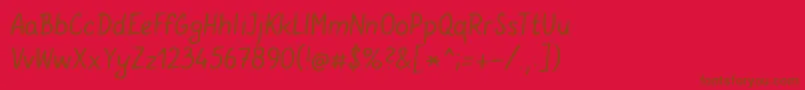GunnymarV36-fontti – ruskeat fontit punaisella taustalla