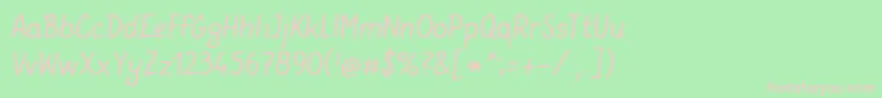 GunnymarV36-fontti – vaaleanpunaiset fontit vihreällä taustalla