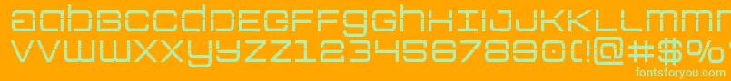 Colonymarineslaser-Schriftart – Grüne Schriften auf orangefarbenem Hintergrund