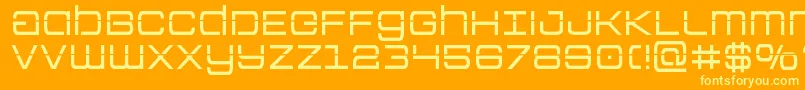 Colonymarineslaser-Schriftart – Gelbe Schriften auf orangefarbenem Hintergrund