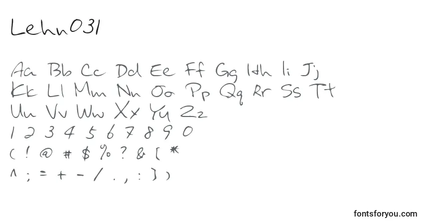 Schriftart Lehn031 – Alphabet, Zahlen, spezielle Symbole