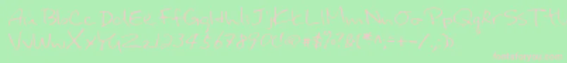 フォントLehn031 – 緑の背景にピンクのフォント
