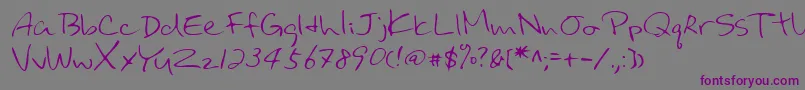Lehn031 Font – Purple Fonts on Gray Background