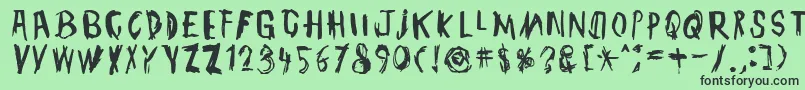 TmbgJohnHenry-fontti – mustat fontit vihreällä taustalla
