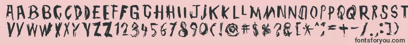 TmbgJohnHenry-fontti – mustat fontit vaaleanpunaisella taustalla