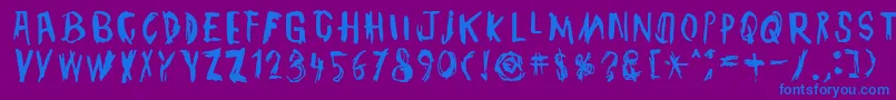 TmbgJohnHenry-Schriftart – Blaue Schriften auf violettem Hintergrund