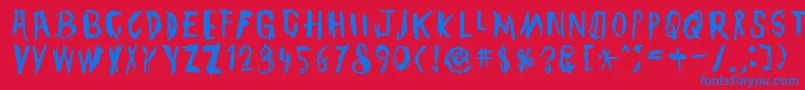 TmbgJohnHenry Font – Blue Fonts on Red Background