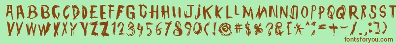 TmbgJohnHenry Font – Brown Fonts on Green Background