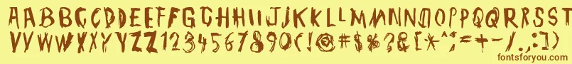 TmbgJohnHenry Font – Brown Fonts on Yellow Background