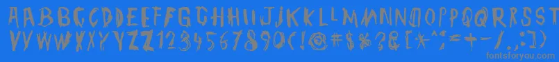 TmbgJohnHenry-fontti – harmaat kirjasimet sinisellä taustalla
