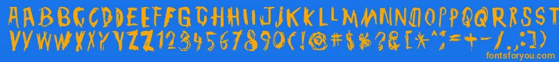 TmbgJohnHenry-fontti – oranssit fontit sinisellä taustalla