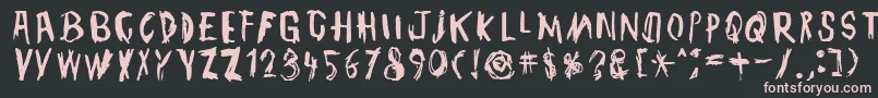 TmbgJohnHenry-Schriftart – Rosa Schriften auf schwarzem Hintergrund