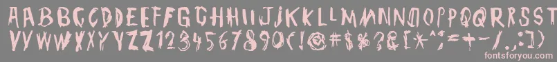 TmbgJohnHenry-Schriftart – Rosa Schriften auf grauem Hintergrund