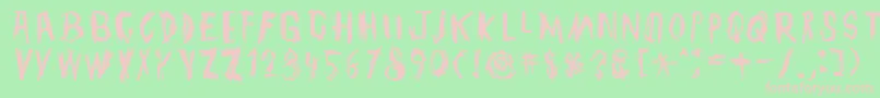 TmbgJohnHenry-fontti – vaaleanpunaiset fontit vihreällä taustalla