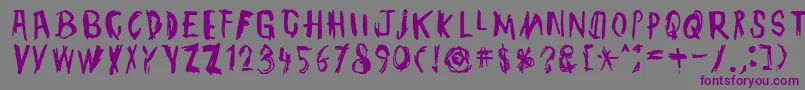 TmbgJohnHenry-fontti – violetit fontit harmaalla taustalla