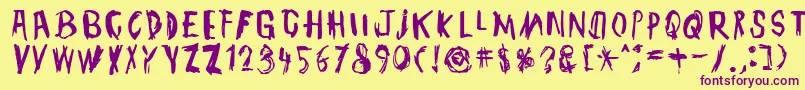 TmbgJohnHenry Font – Purple Fonts on Yellow Background