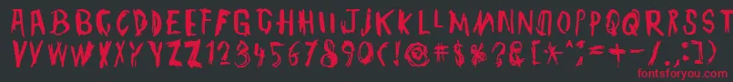 TmbgJohnHenry-Schriftart – Rote Schriften auf schwarzem Hintergrund