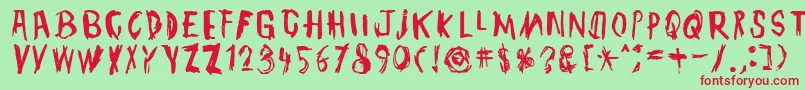 TmbgJohnHenry Font – Red Fonts on Green Background