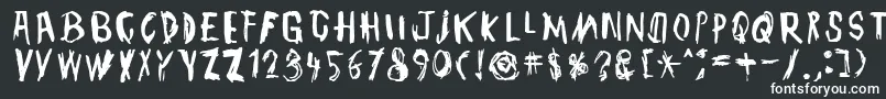 フォントTmbgJohnHenry – 黒い背景に白い文字