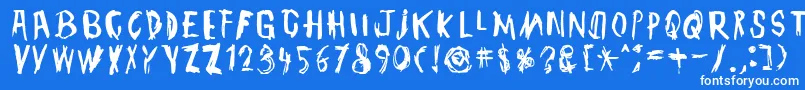フォントTmbgJohnHenry – 青い背景に白い文字