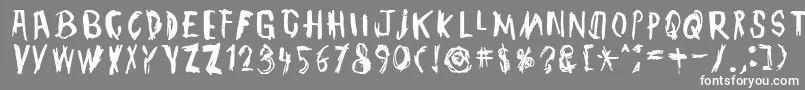 TmbgJohnHenry-fontti – valkoiset fontit harmaalla taustalla