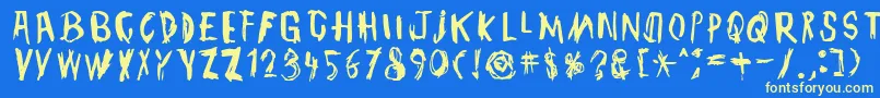 TmbgJohnHenry Font – Yellow Fonts on Blue Background