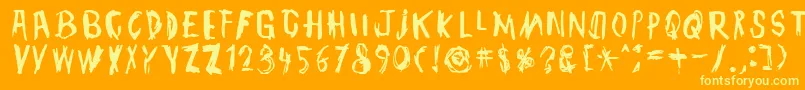 TmbgJohnHenry Font – Yellow Fonts on Orange Background
