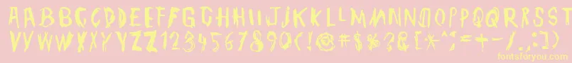 Шрифт TmbgJohnHenry – жёлтые шрифты на розовом фоне