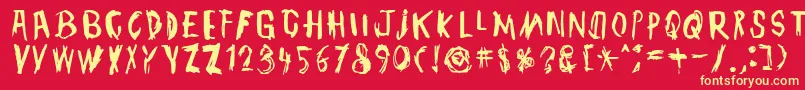 TmbgJohnHenry Font – Yellow Fonts on Red Background