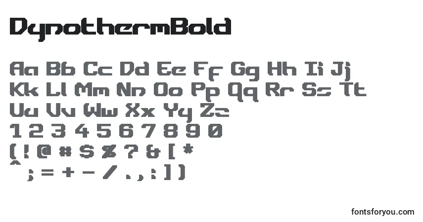 Schriftart DynothermBold – Alphabet, Zahlen, spezielle Symbole