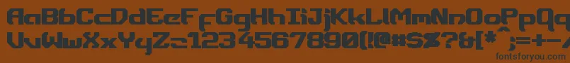 DynothermBold-fontti – mustat fontit ruskealla taustalla