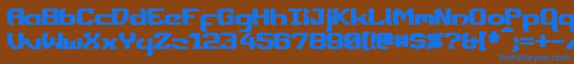 DynothermBold-fontti – siniset fontit ruskealla taustalla