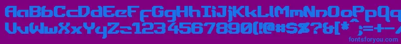DynothermBold-fontti – siniset fontit violetilla taustalla