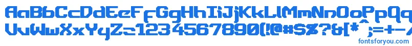 DynothermBold-Schriftart – Blaue Schriften auf weißem Hintergrund