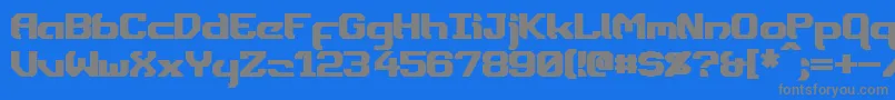 DynothermBold-fontti – harmaat kirjasimet sinisellä taustalla