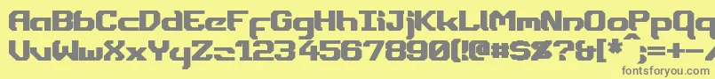 フォントDynothermBold – 黄色の背景に灰色の文字